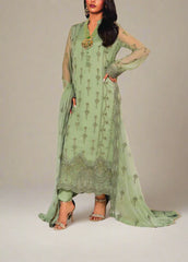 CADET GRAY– Embroidered Chiffon Unstitched 3Pc Suit.
