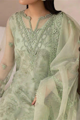 Grace S805-Embroidered 3pc organza dress with Embroidered organza duppata.