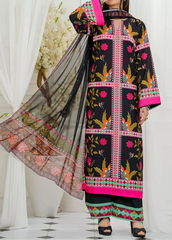 Grace Z-(W701) - Stitched Digital Printed 3pc Silk dress With Digital Printed Silk Dupatta.