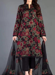 Grace Z-(S750)- Stitched Embroidered 3PC Lawn Dress With Embroidered Chiffon Dupatta.