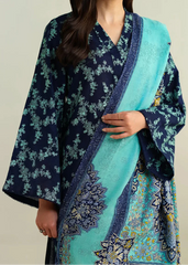 Grace W862-Embroidered 3pc Marina Dress With Printed Shawl.