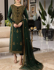 Grace Z-(S713) - Stitched Embroidered 3pc lawn dress with Embroidered chiffon dupatta.