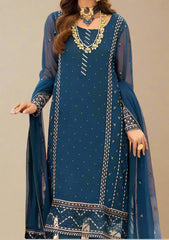 Grace Z-(ESHAL) -Stitched Embroidered chiffon 3Pc Suit