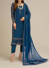 Grace Z-(ESHAL) -Stitched Embroidered chiffon 3Pc Suit