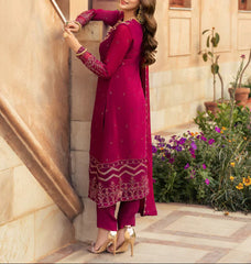 Grace Z-(Aiza) -Stitched Embroidered chiffon 3Pc Suit