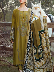 Grace Z-(W567)- Stitched Embroidered 3pc marina dress with Printed shawl.