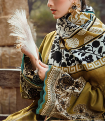 Grace Z-(W567)- Stitched Embroidered 3pc marina dress with Printed shawl.