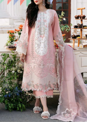 Grace S1272-Embroidered 3pc CHIKANKARI Lawn Dress With Embroidered Organza Dupatta.