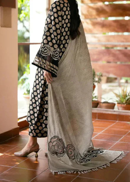 Grace Z-(W703 ) - Stitched Digital Printed 3pc Silk dress With Digital Printed Silk Dupatta.