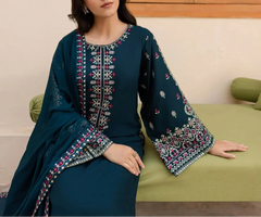 Grace S1227-Embroidered 3pc Lawn Dress With Embroidered chiffon Dupatta.