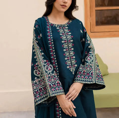Grace S1227-Embroidered 3pc Lawn Dress With Embroidered chiffon Dupatta.