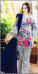 Sarinah D09-Embroided 2pc khaddar dress shirt & trouser. - gracestore.pk