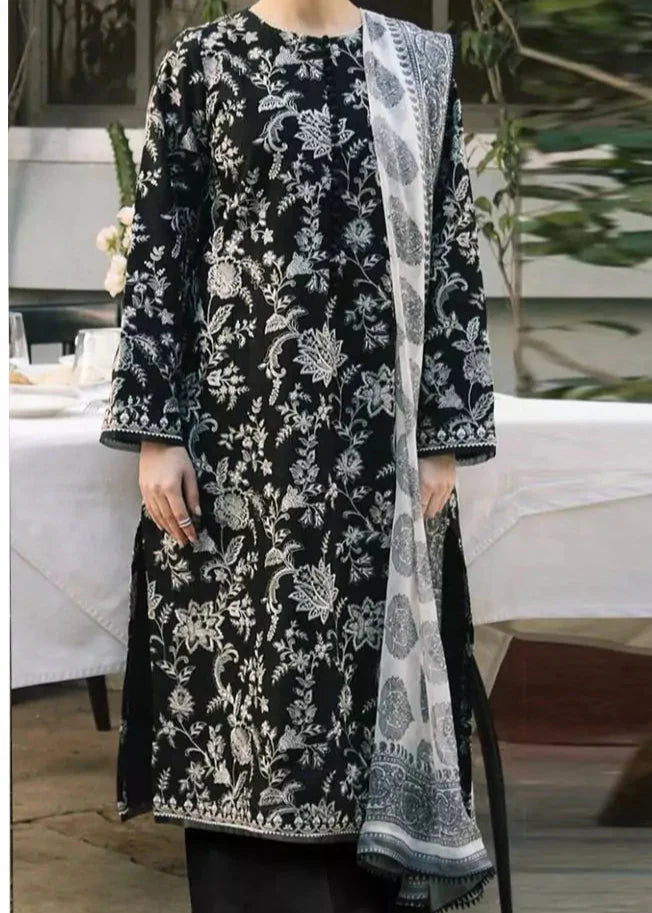 Grace S1245-Embroidered 3pc Lawn Dress With Printed Munar Dupatta.